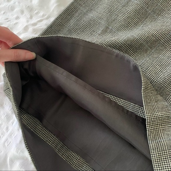 Vintage YSL Black Tweed Pencil Skirt Houndstooth Yves Saint Laurent 90s - Picture 6 of 13